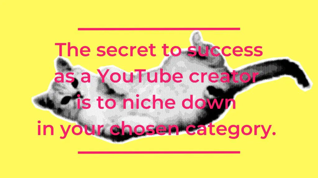 The secret to success as a YouTube creator is to niche down in your chosen category.