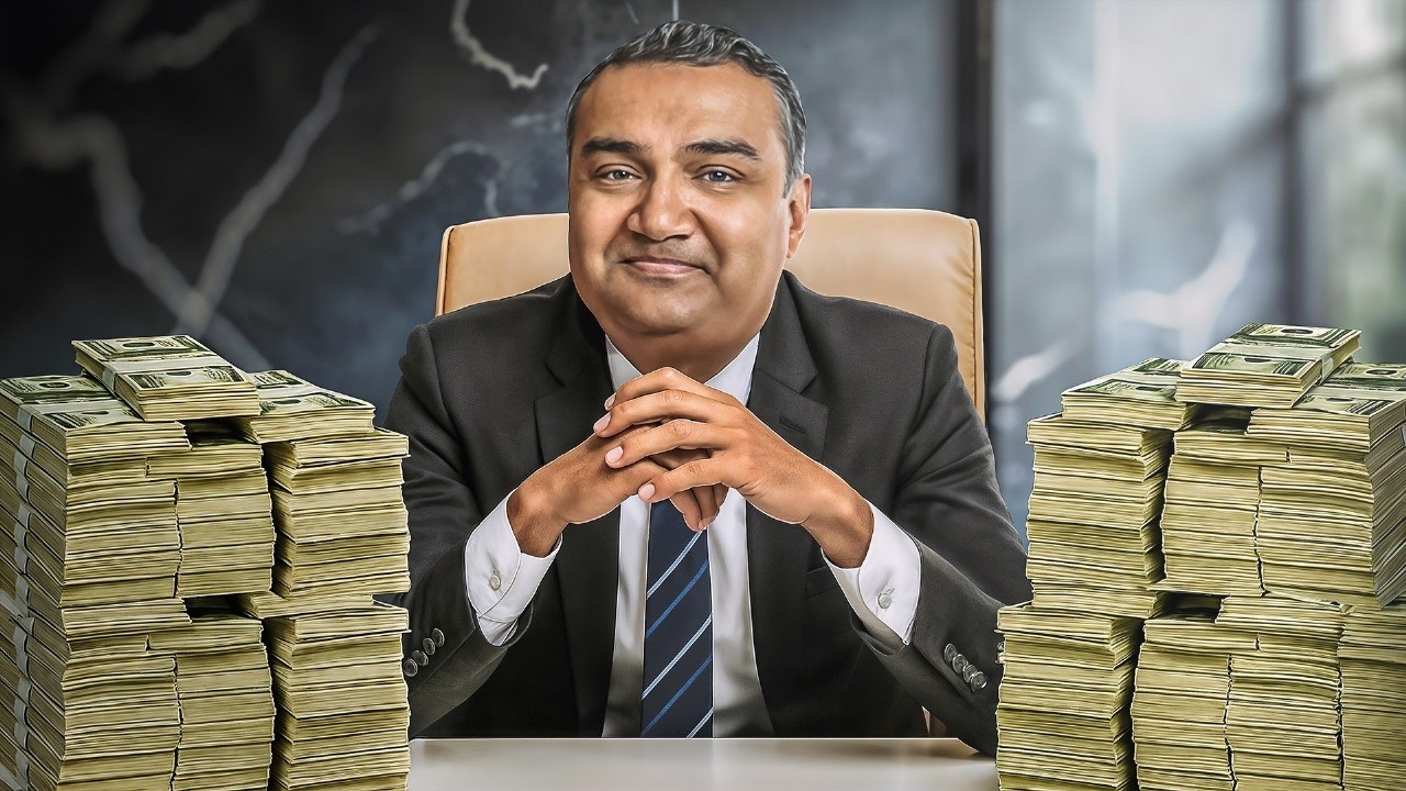 The CEO if YouTube sits behind piles of money, suggesting the payout from capitalizing on YouTube trends 2025