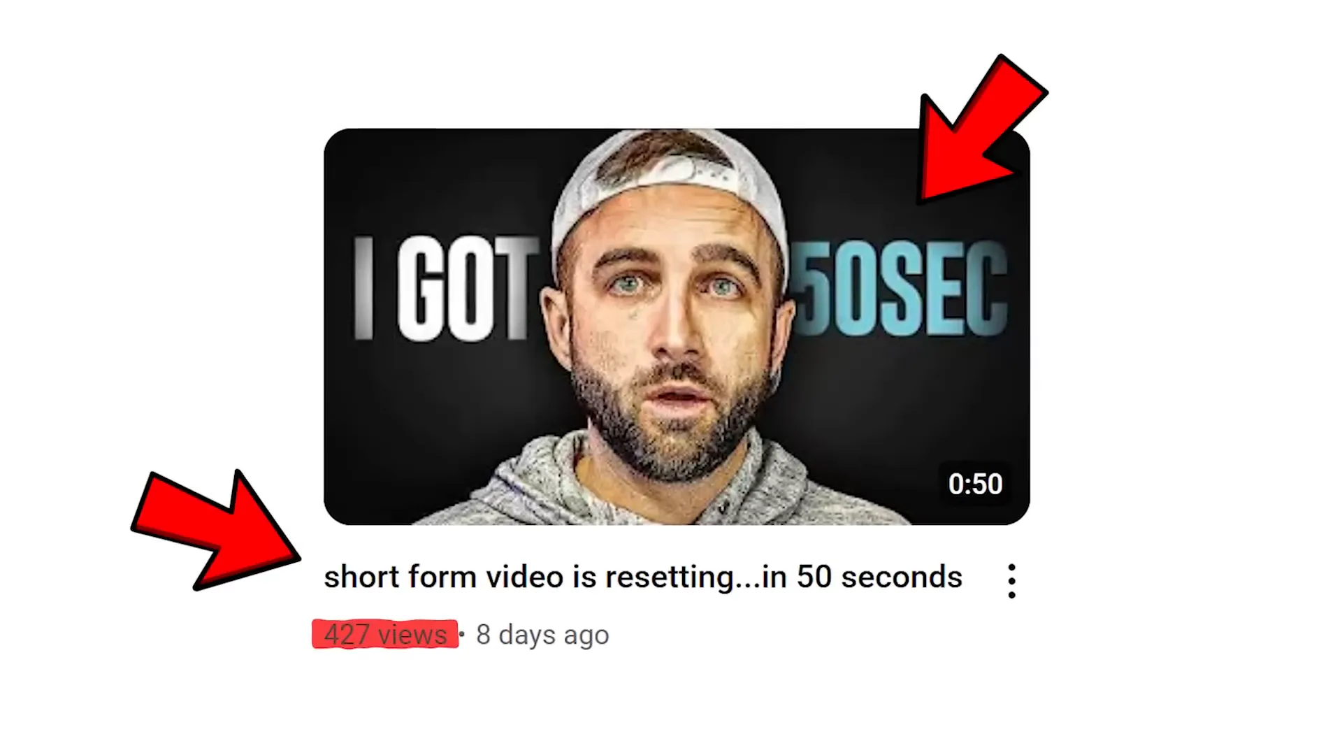 Scott's horizontal short experiment with low views