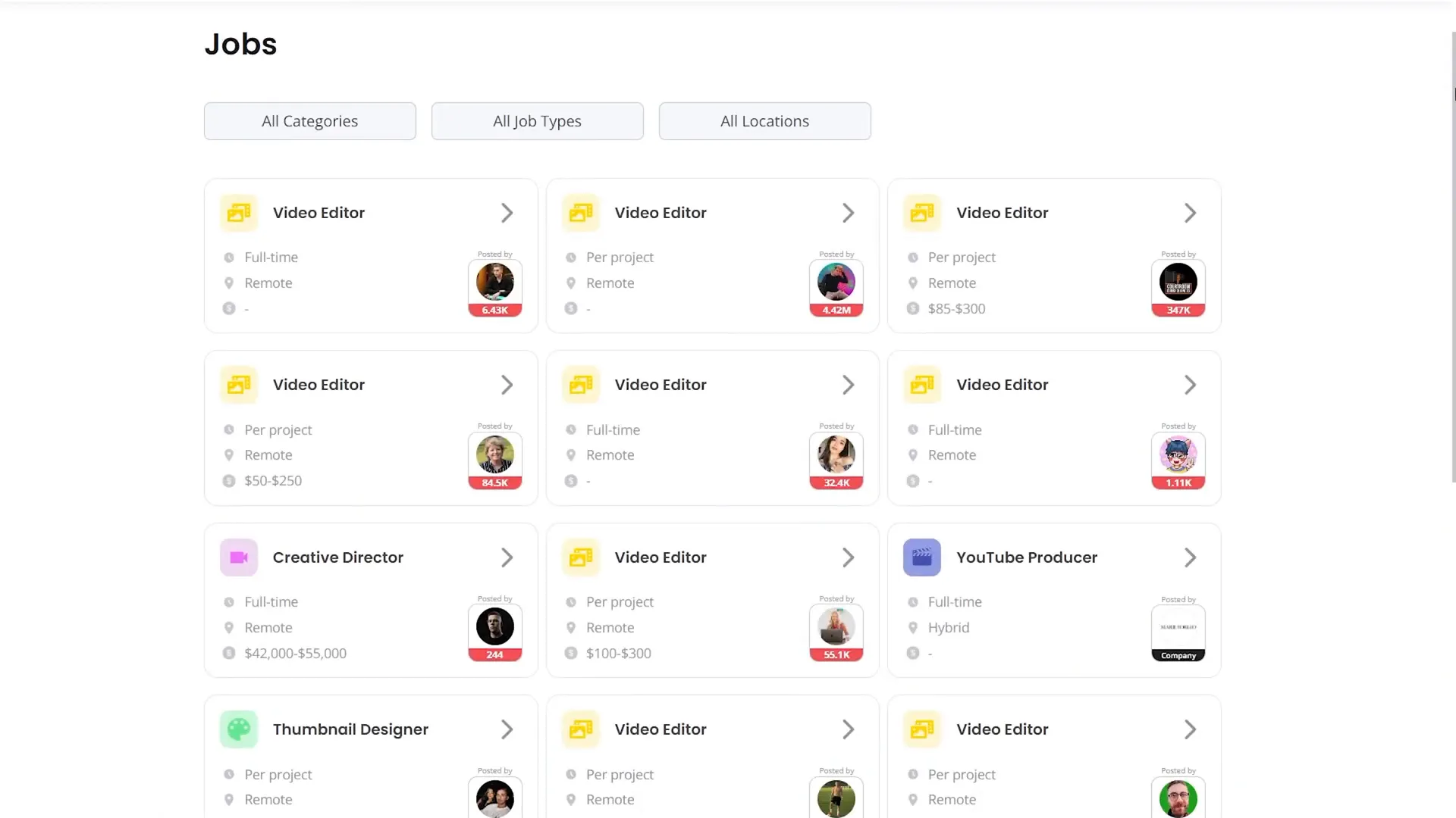 Browsing jobs on YTJobs.com