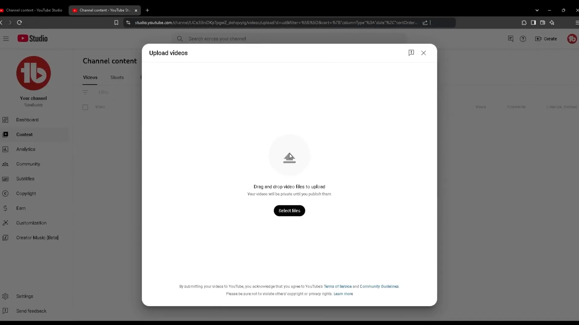 Uploading video from desktop on YouTube