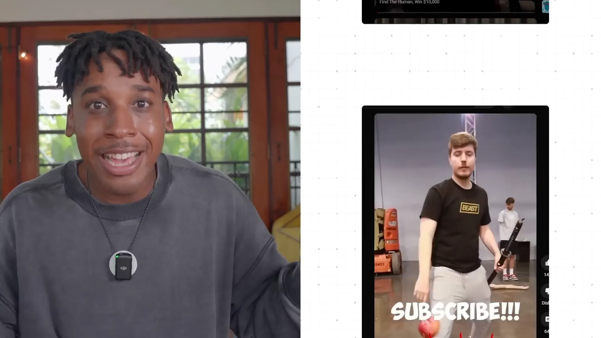 MrBeast's Shorts all linking to his newest long form video